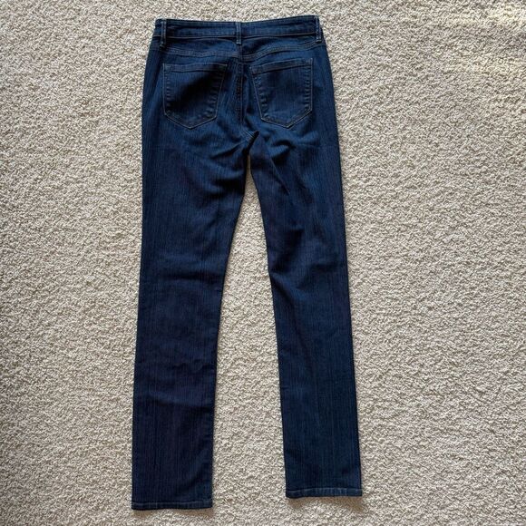 LOFT Modern Straight Jeans Dark Blue Wash Mid Rise Size 0 - Picture 2 of 9